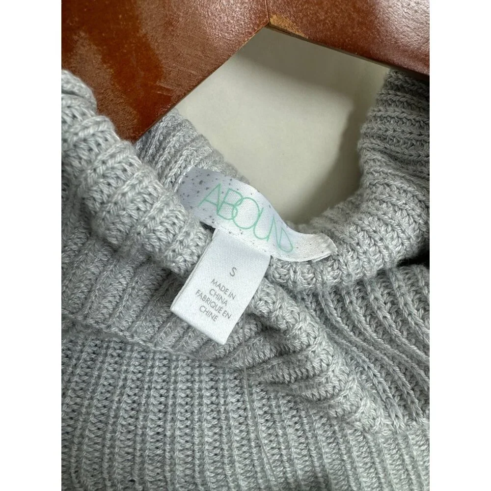Abound Womens Midi Knit Sweater Dress Turtleneck Small S Gray Side Slit New NWT - Picture 10 of 12